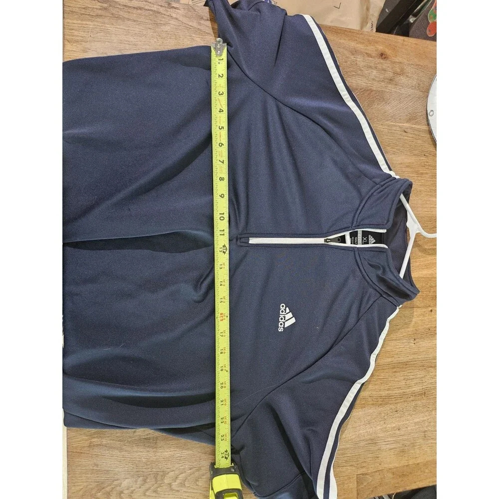 Adidas NAVY French mens Golf 1/4 zip pullover medium ATHLETICISM